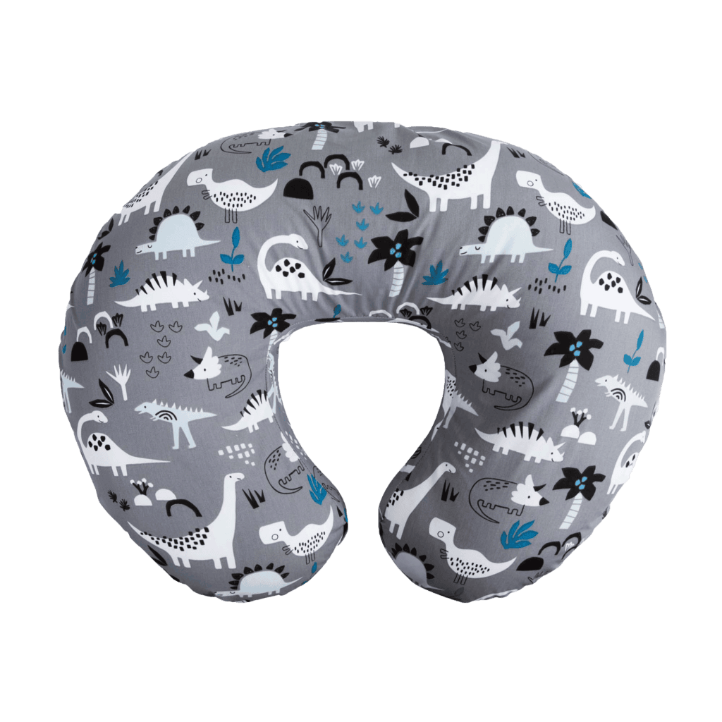 Boppy-style nursing pillow for breastfeeding and tummy time, manufactured by American Stitchco, Inc.